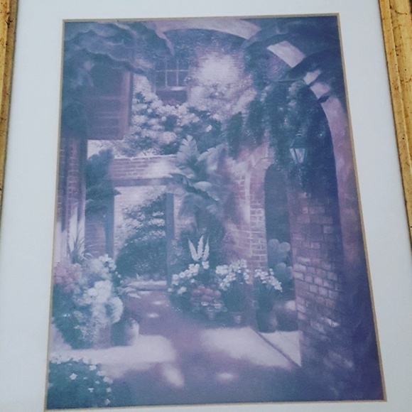 Vintage French Quarter Scene New Orleans Gold Framed Print - Picture 4 of 5